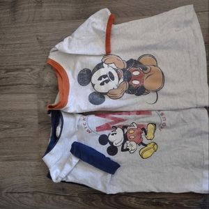 Pair of 5T size small Child boy or girl Mickey Mouse tees